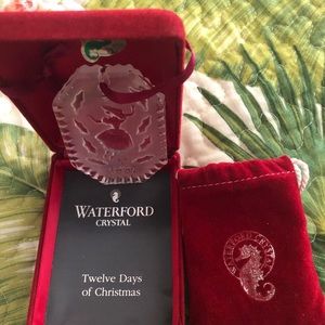 2 Waterford Crystal 12 Days of Christmas ornaments